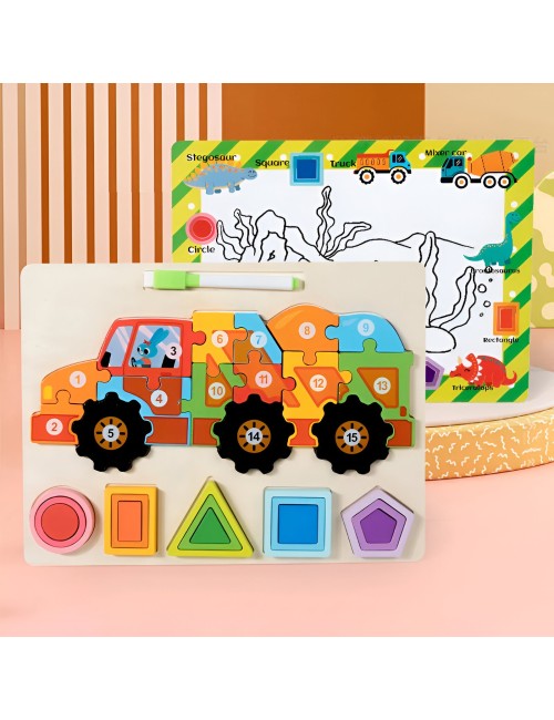 Rompecabezas 3d 2 En 1 Tablero Juego Didactico Niño Figuras