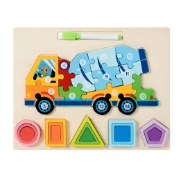 Rompecabezas 3d 2 En 1 Tablero Juego Didactico Niño Figuras