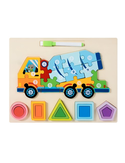 Rompecabezas 3d 2 En 1 Tablero Juego Didactico Niño Figuras