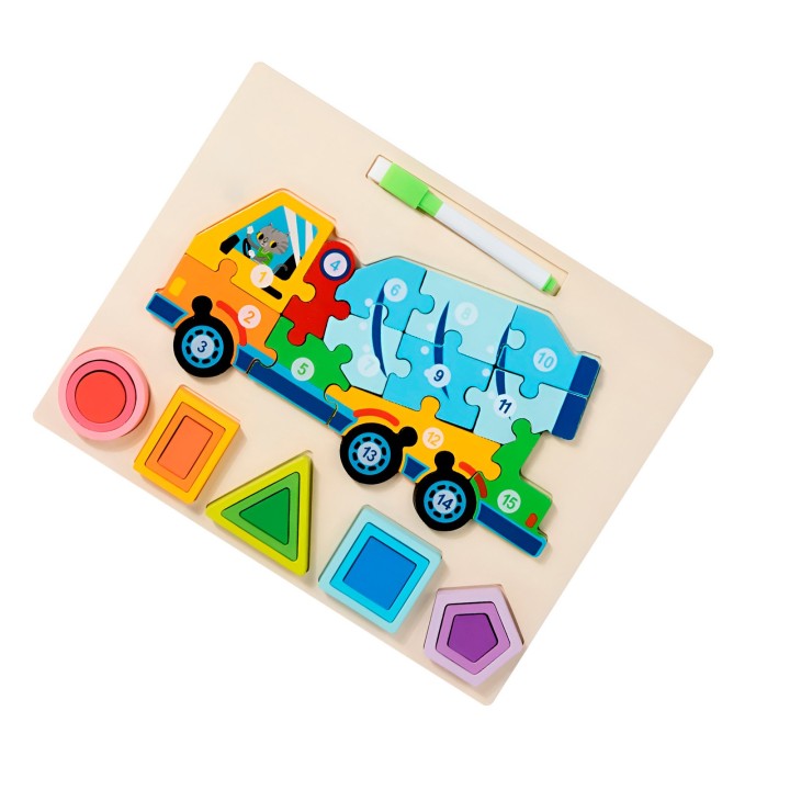 Rompecabezas 3d 2 En 1 Tablero Juego Didactico Niño Figuras
