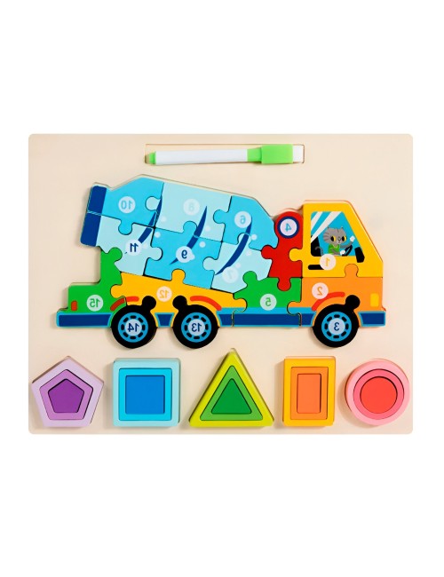 Rompecabezas 3d 2 En 1 Tablero Juego Didactico Niño Figuras