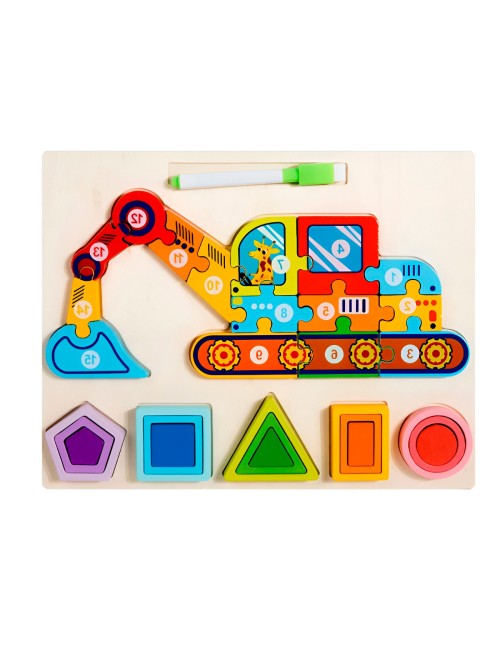 Rompecabezas 3d 2 En 1 Tablero Juego Didactico Niño Figuras