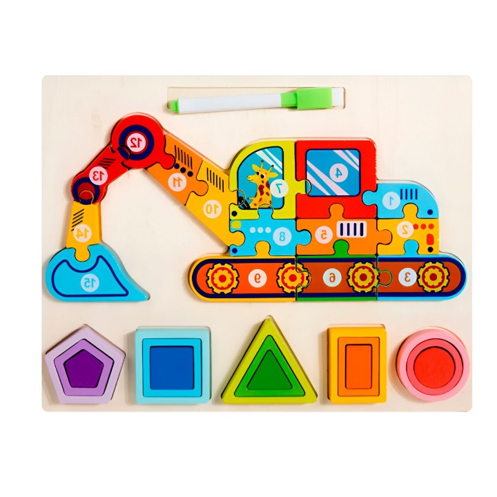 Rompecabezas 3d 2 En 1 Tablero Juego Didactico Niño Figuras
