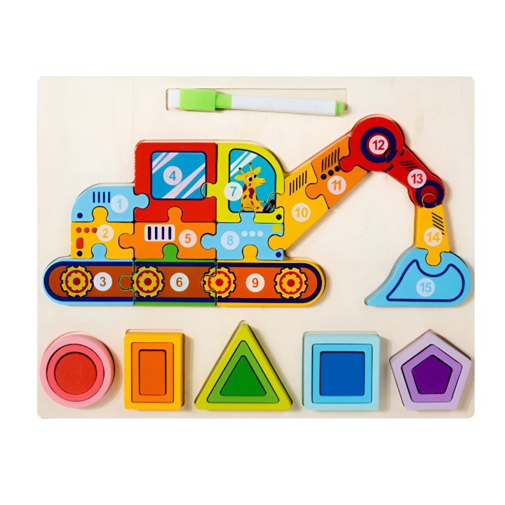 Rompecabezas 3d 2 En 1 Tablero Juego Didactico Niño Figuras