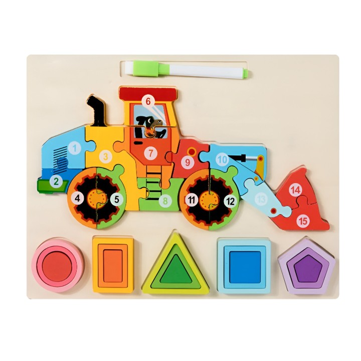Rompecabezas 3d 2 En 1 Tablero Juego Didactico Niño Figuras