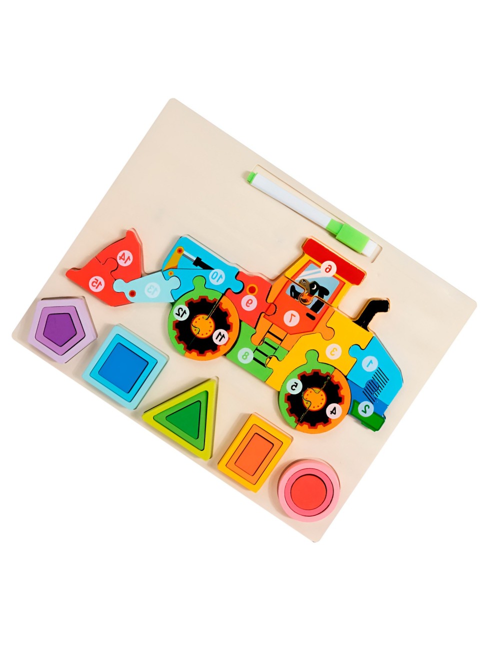 Rompecabezas 3d 2 En 1 Tablero Juego Didactico Niño Figuras