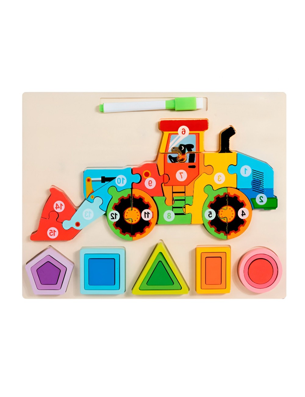 Rompecabezas 3d 2 En 1 Tablero Juego Didactico Niño Figuras