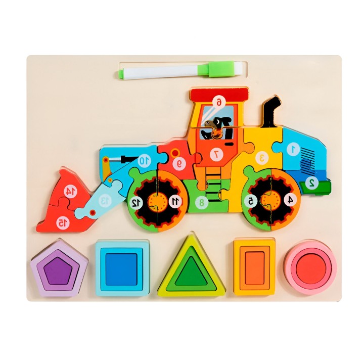 Rompecabezas 3d 2 En 1 Tablero Juego Didactico Niño Figuras