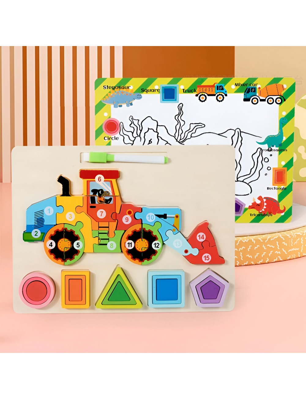 Rompecabezas 3d 2 En 1 Tablero Juego Didactico Niño Figuras