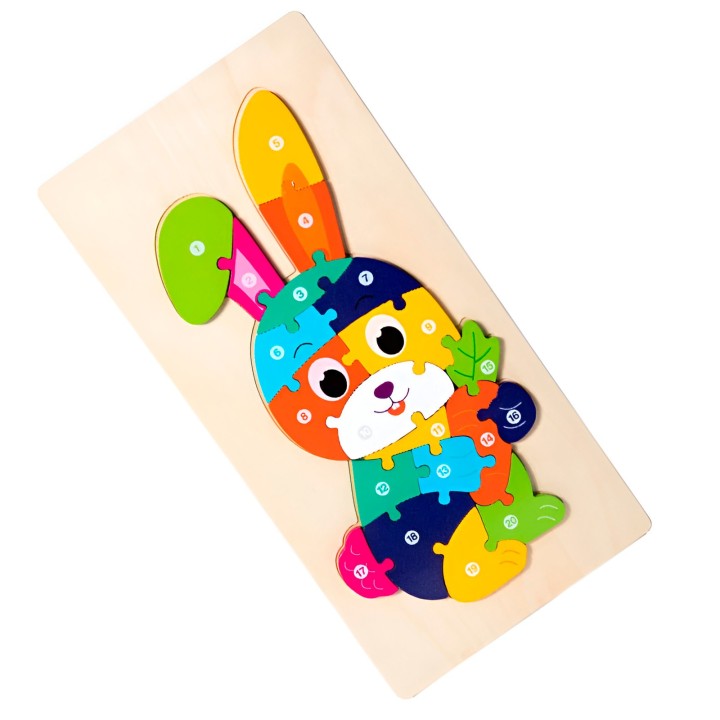 Rompecabezas Conejo Interactivo 3d Juego Didactico Color