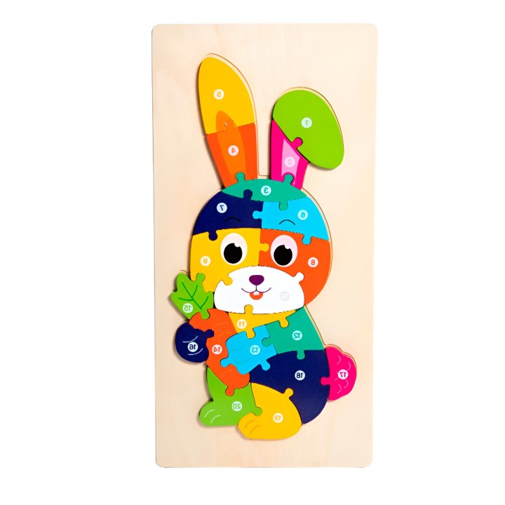 Rompecabezas Conejo Interactivo 3d Juego Didactico Color