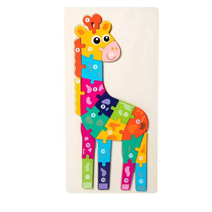 Rompecabezas Jirafa Interactivo 3d Juego Didactico Color