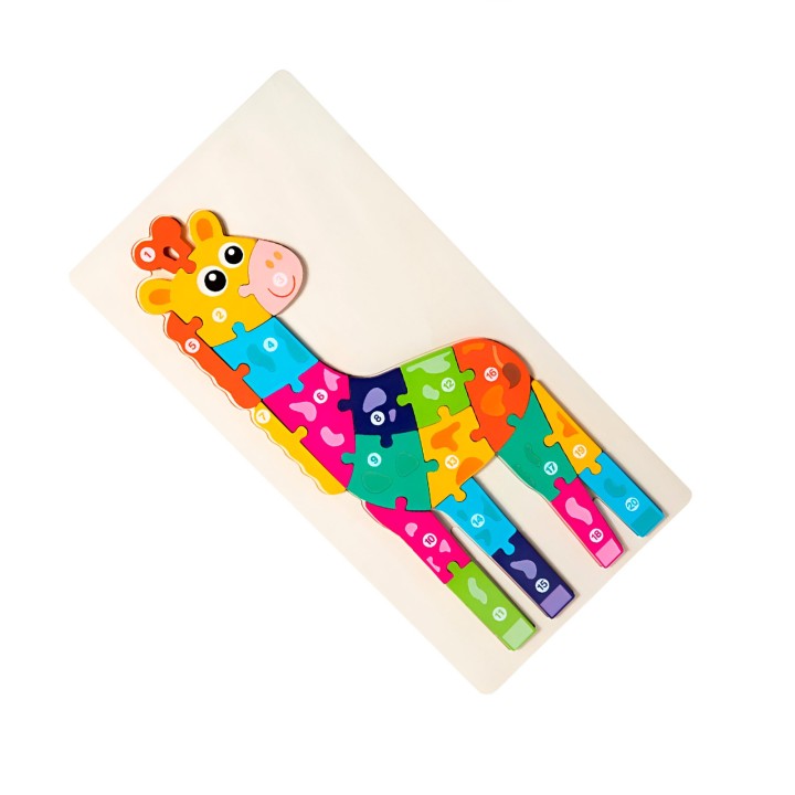 Rompecabezas Jirafa Interactivo 3d Juego Didactico Color