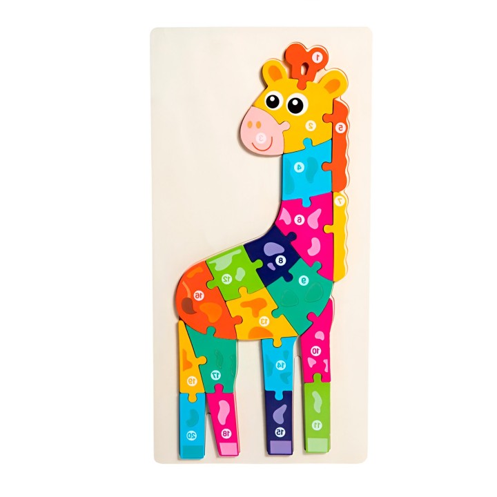 Rompecabezas Jirafa Interactivo 3d Juego Didactico Color