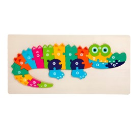Rompecabezas Cocodrilo Interactivo 3d Juego Didactico Color