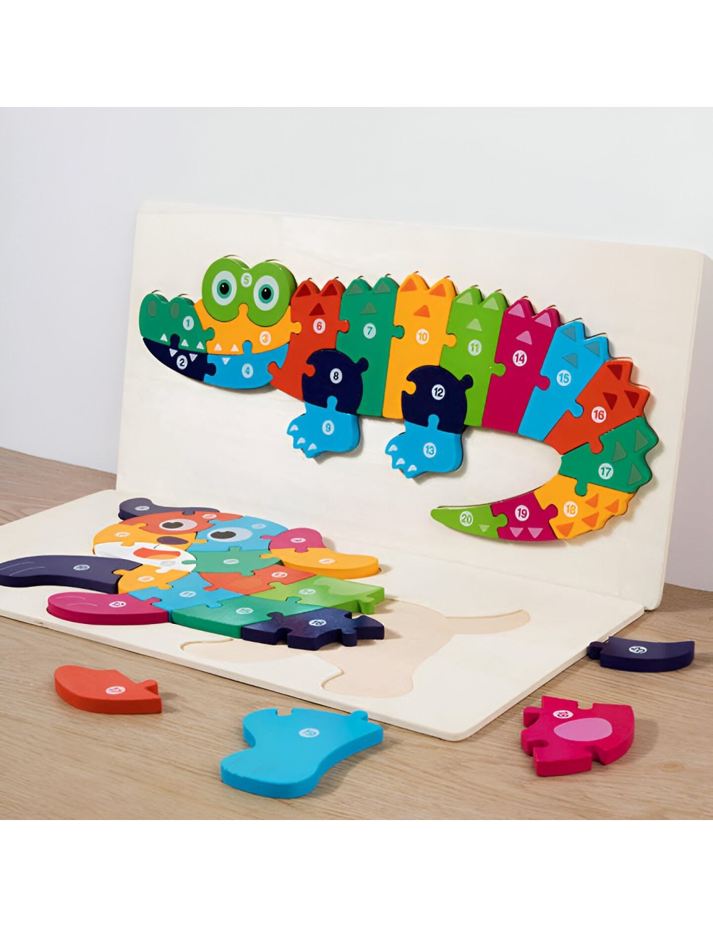 Rompecabezas Cocodrilo Interactivo 3d Juego Didactico Color