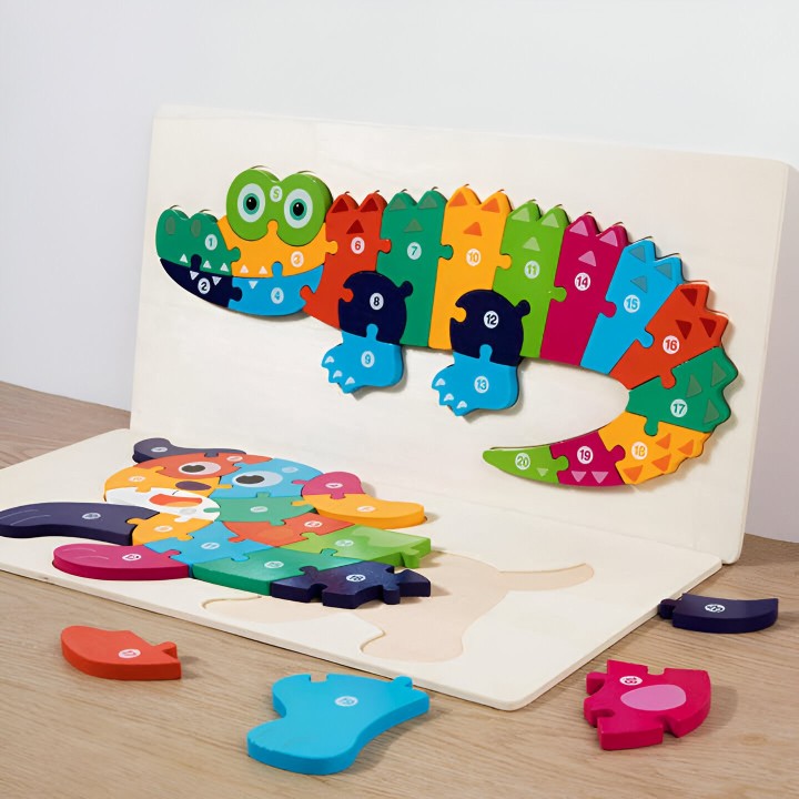 Rompecabezas Cocodrilo Interactivo 3d Juego Didactico Color
