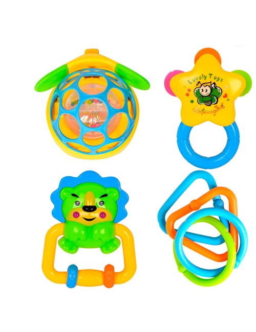 Sonajero Estimulación Temprana Bebé Juguete Elefante X 4 Pc