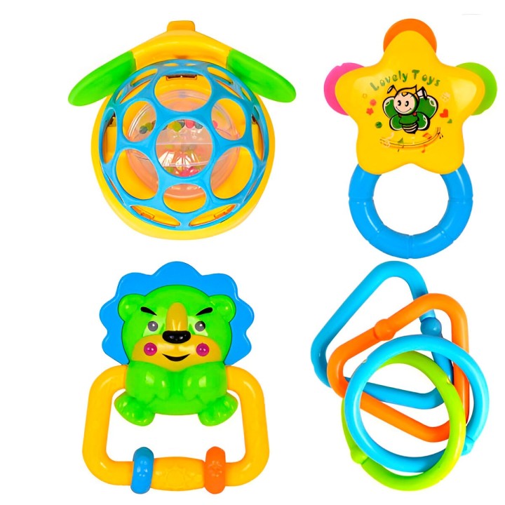 Sonajero Estimulación Temprana Bebé Juguete Elefante X 4 Pc