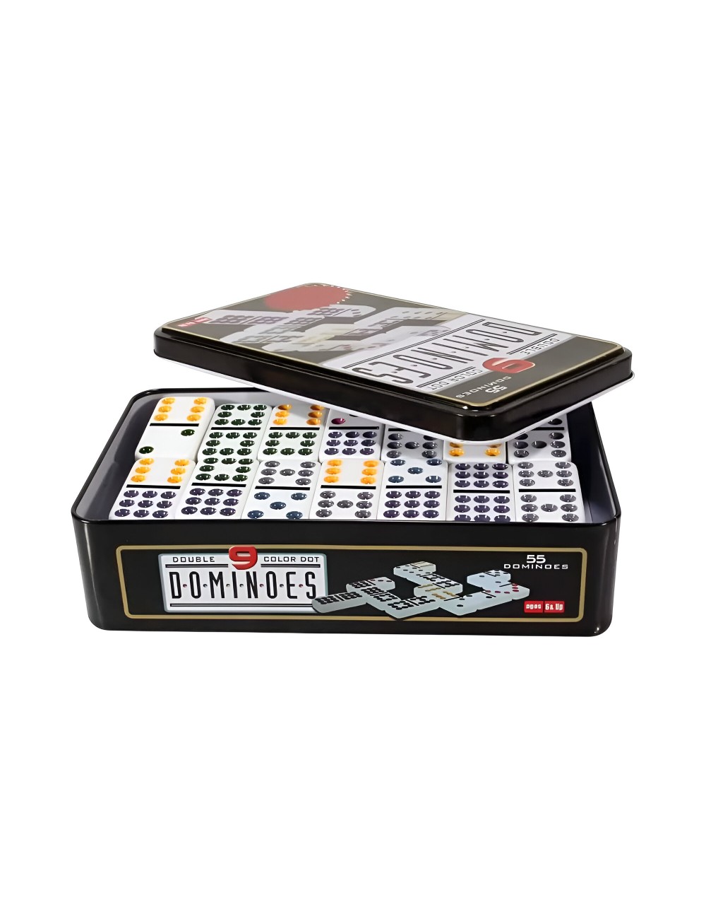 Dominó De Lujo 91 Piezas Doble 12 Caja Metálica Profesional