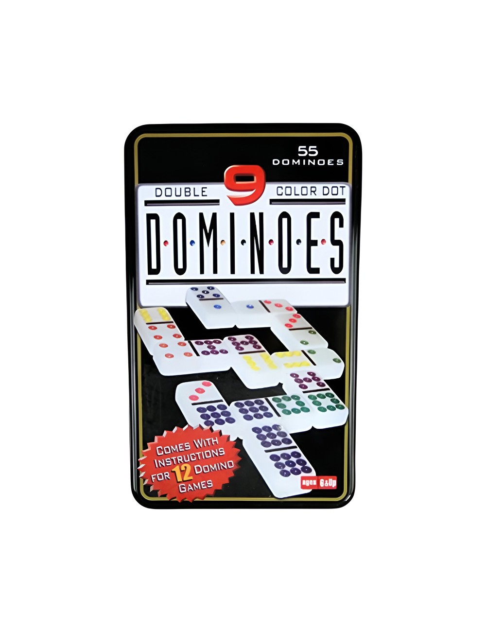 Dominó De Lujo 91 Piezas Doble 12 Caja Metálica Profesional