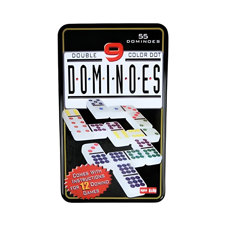 Dominó De Lujo 91 Piezas Doble 12 Caja Metálica Profesional