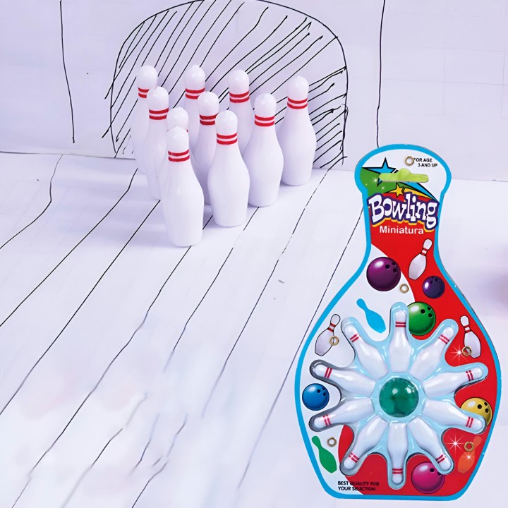 Juego De Bolos De Boliche Mini Para Niños 10 Bolos Y 1 Bola