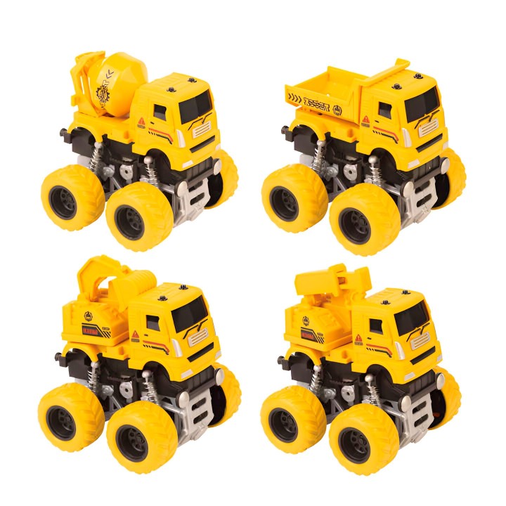 Retroexcavadora Volqueta Grua Mezclador Camion Juguete X 4 U