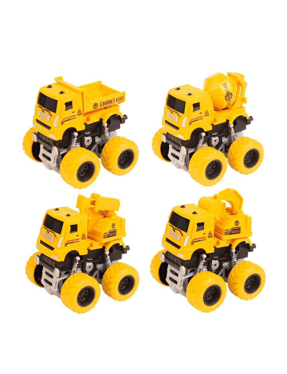 Retroexcavadora Volqueta Grua Mezclador Camion Juguete X 4 U