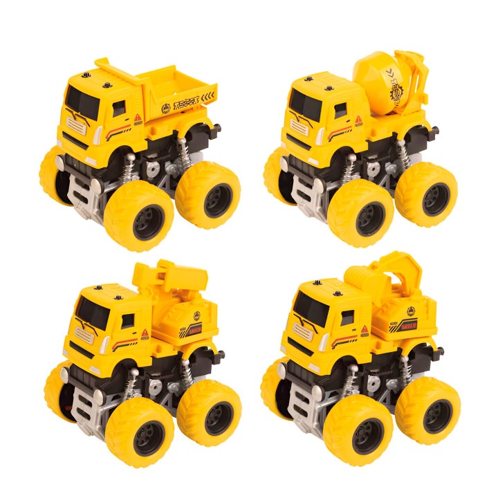 Retroexcavadora Volqueta Grua Mezclador Camion Juguete X 4 U