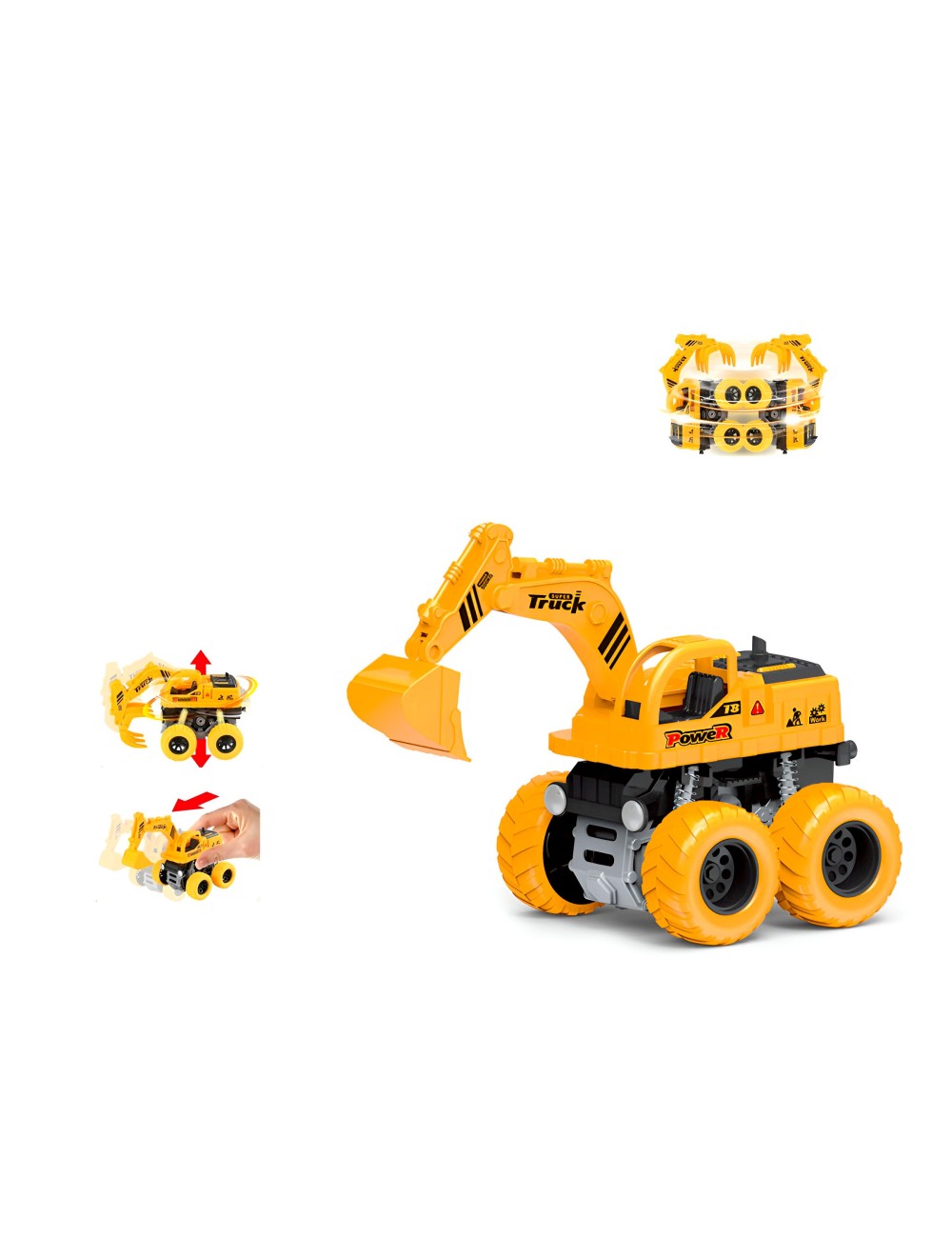 Retroexcavadora Bulldozer Truck Impulso Constructor Juguete