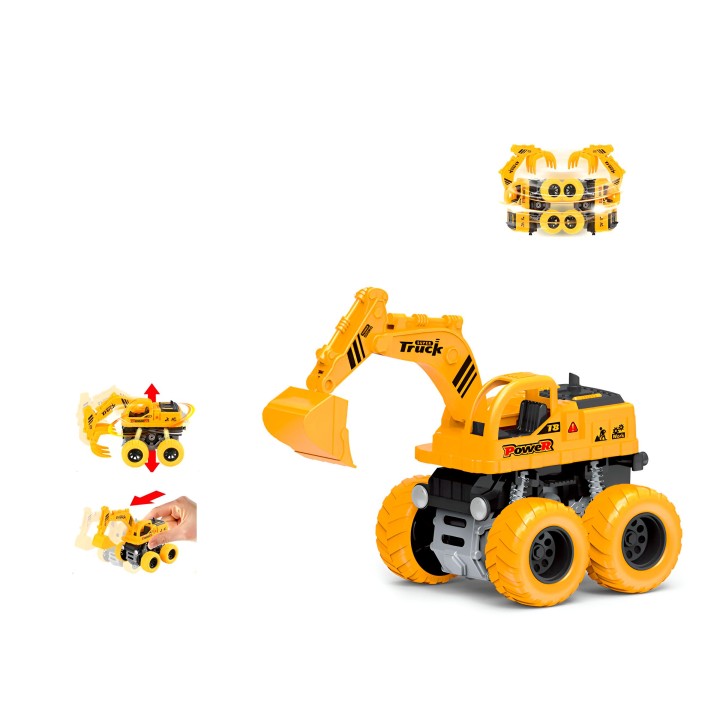 Retroexcavadora Bulldozer Truck Impulso Constructor Juguete