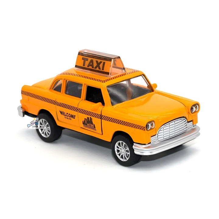 Carro Taxi Amarillo Juguete Coleccionable De Cuerda