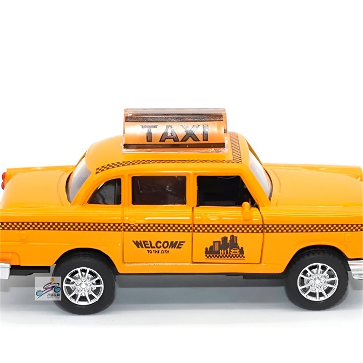 Carro Taxi Amarillo Juguete Coleccionable De Cuerda
