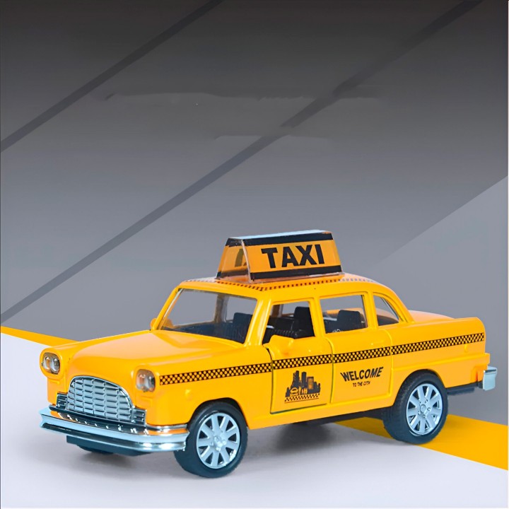 Carro Taxi Amarillo Juguete Coleccionable De Cuerda