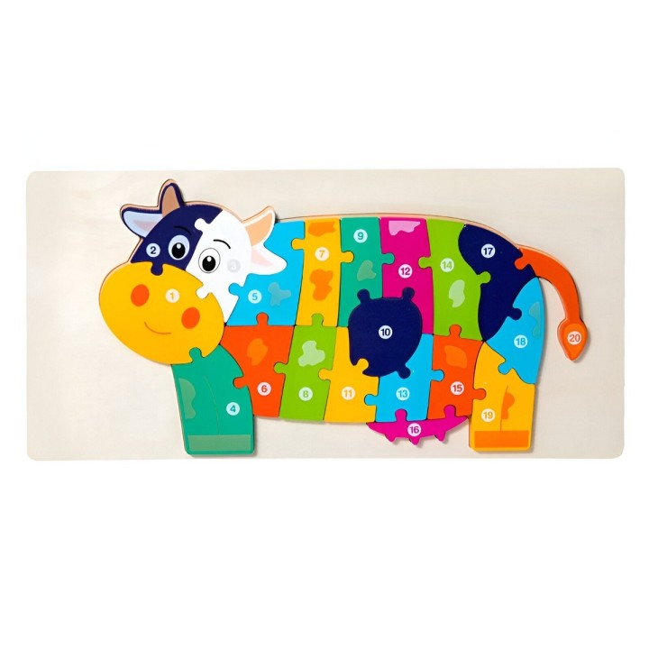 Rompecabezas Vaca Interactivo 3d Juego Didactico Color