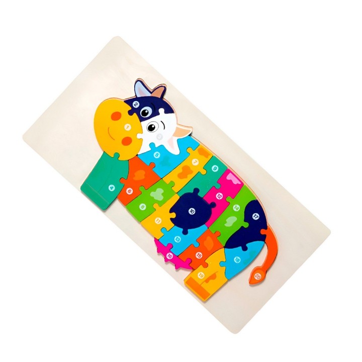 Rompecabezas Vaca Interactivo 3d Juego Didactico Color