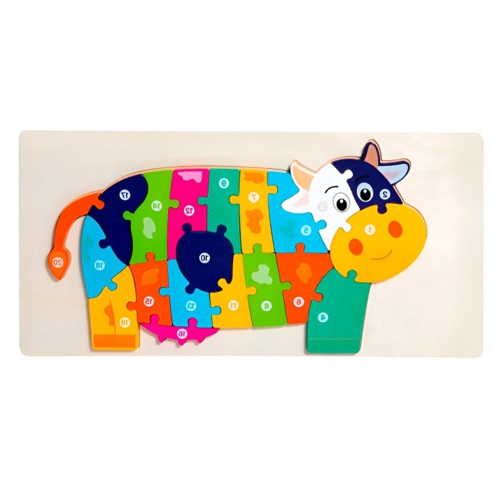 Rompecabezas Vaca Interactivo 3d Juego Didactico Color