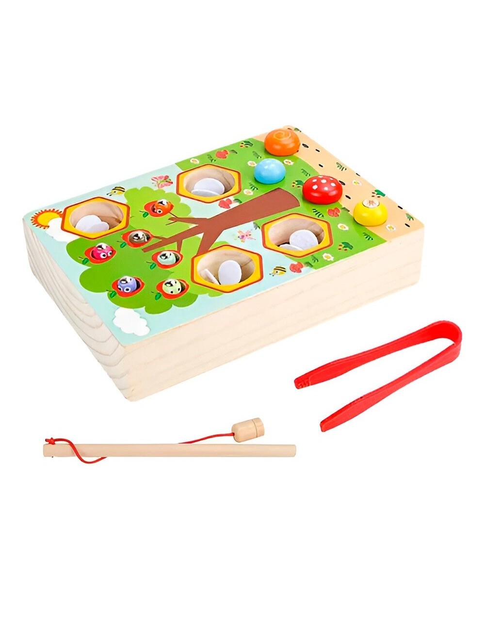 Juego Madera Encastre Y Pesca 2 En 1 Aprendizaje Niños