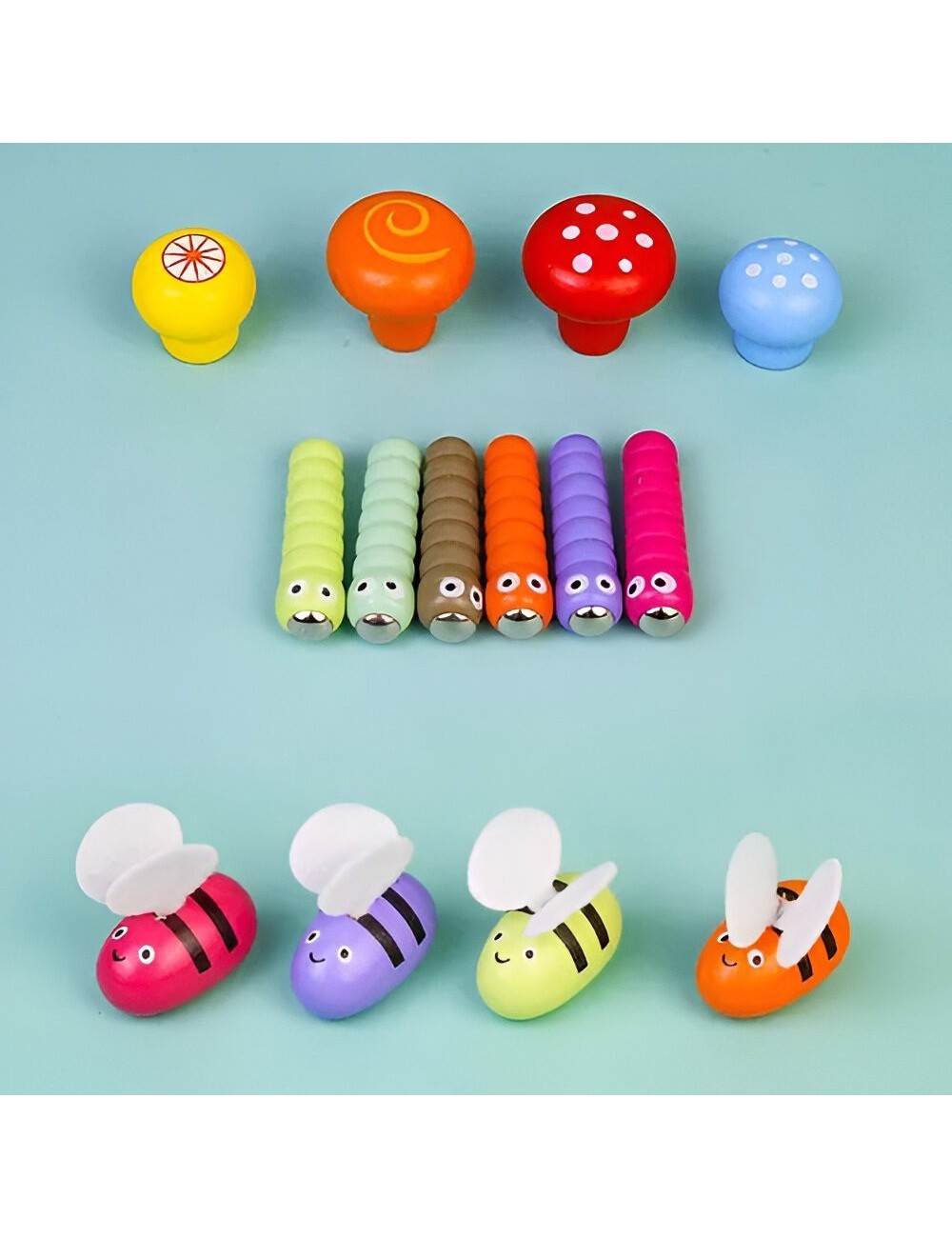 Juego Madera Encastre Y Pesca 2 En 1 Aprendizaje Niños