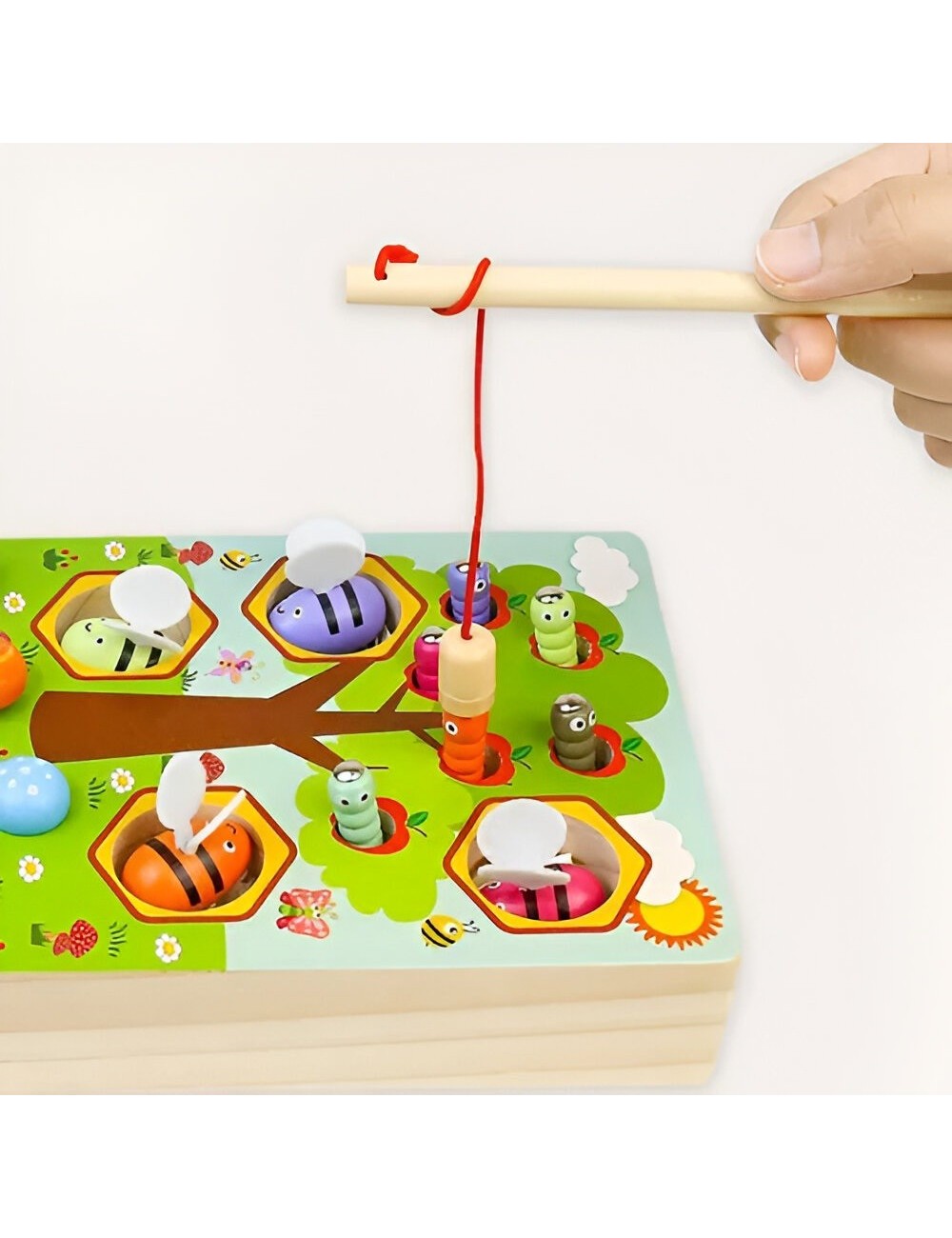 Juego Madera Encastre Y Pesca 2 En 1 Aprendizaje Niños