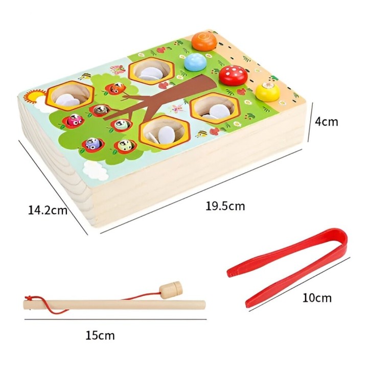 Juego Madera Encastre Y Pesca 2 En 1 Aprendizaje Niños