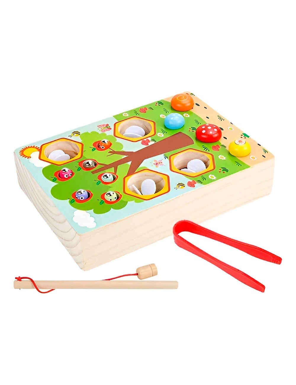 Juego Madera Encastre Y Pesca 2 En 1 Aprendizaje Niños