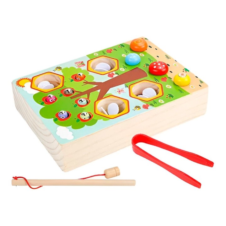 Juego Madera Encastre Y Pesca 2 En 1 Aprendizaje Niños