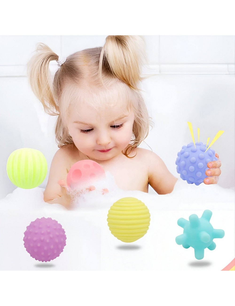 Pelota Bola Antiestrés Tina Baño Juguete Niños Bebe Sonido