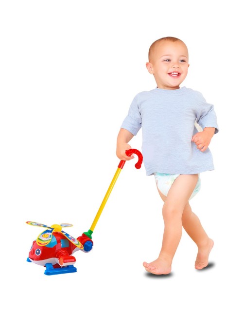 Avion Helicoptero Movimiento Arrastre Niños Juguete
