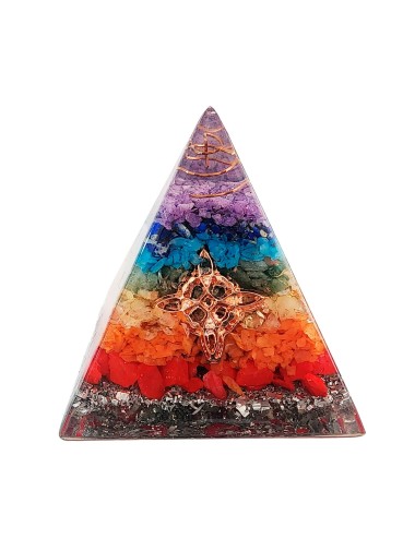 Pirámide 7 Chakras Piedra Natural Orgonita Nudo De Brujas