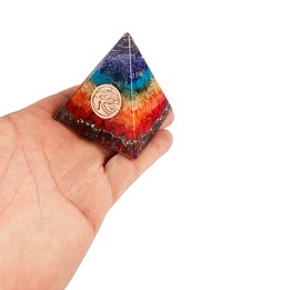 Pirámide 7 Chakras Piedra Natural Orgonita Ojo De Horus