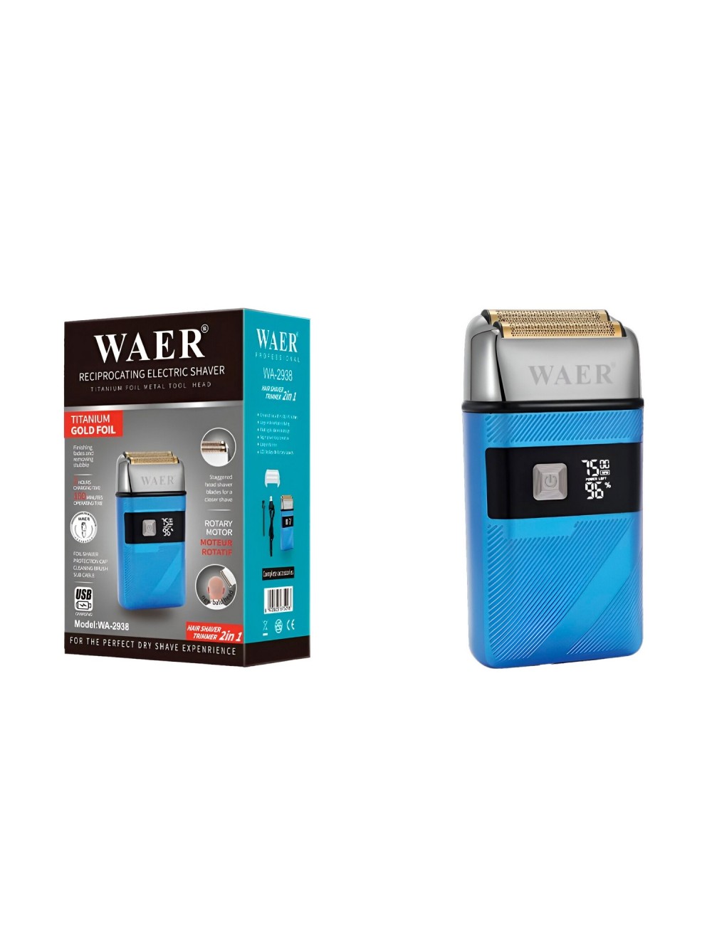 Maquina Afeitar Electrica Barbera Patillera Wa-2938 Waer