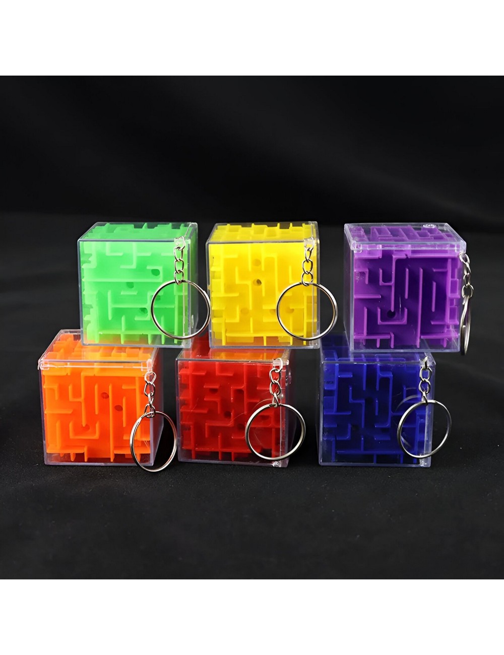 Combo X 12 Cubos Llaveros Rompecabezas Laberinto
